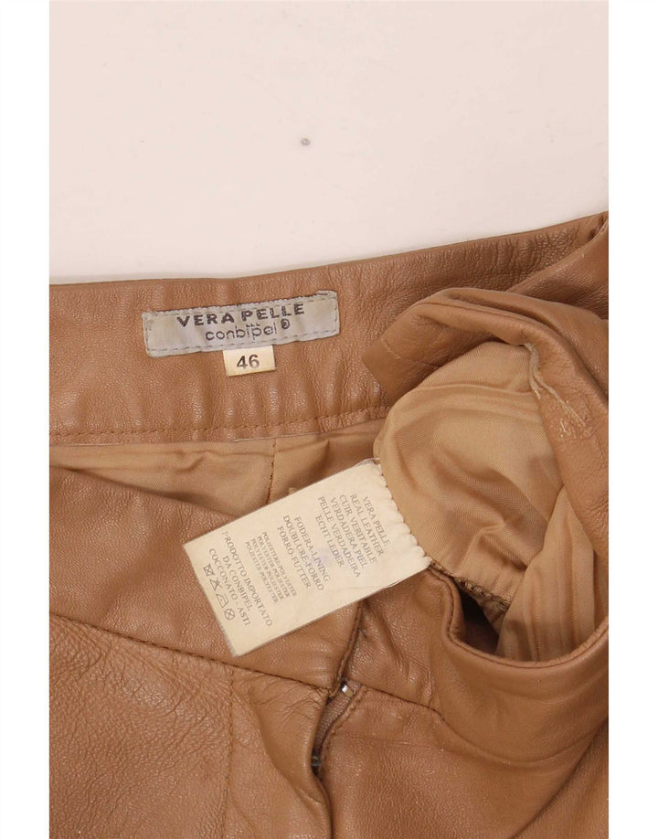 Pantaloni de piele bootcut Conbipel pentru femei IT 46 Large W34 L32 Bej