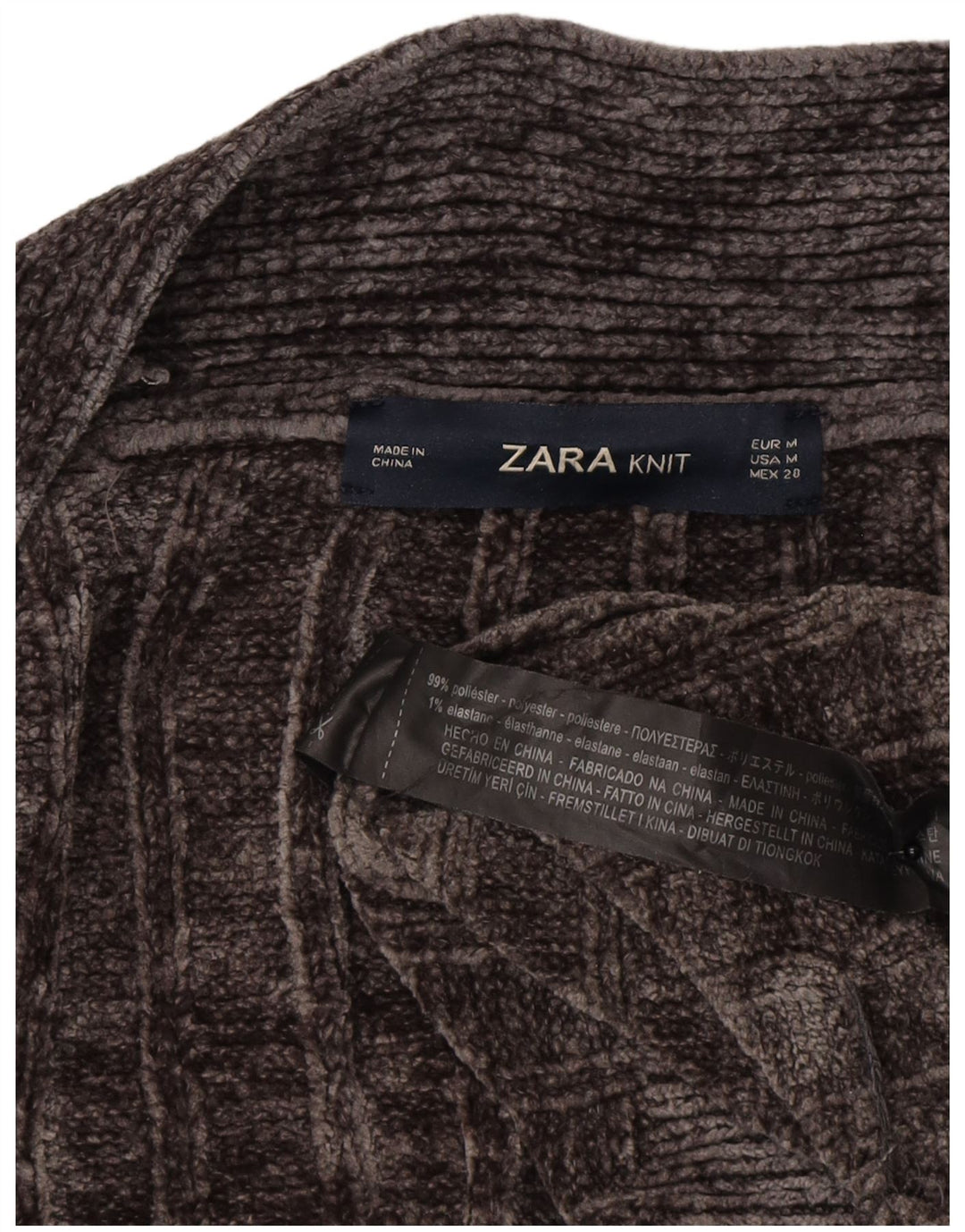 Pulover cardigan deschis supradimensionat pentru femei Zara UK 14, gri mediu