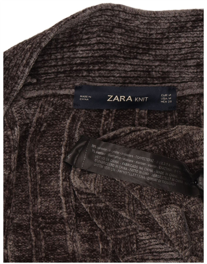 Pulover cardigan deschis supradimensionat pentru femei Zara UK 14, gri mediu