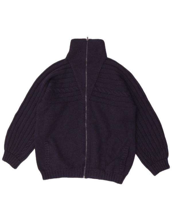 Pulover Cardigan Vintage pentru femei cu fermoar complet UK 16 Mare bleumarin