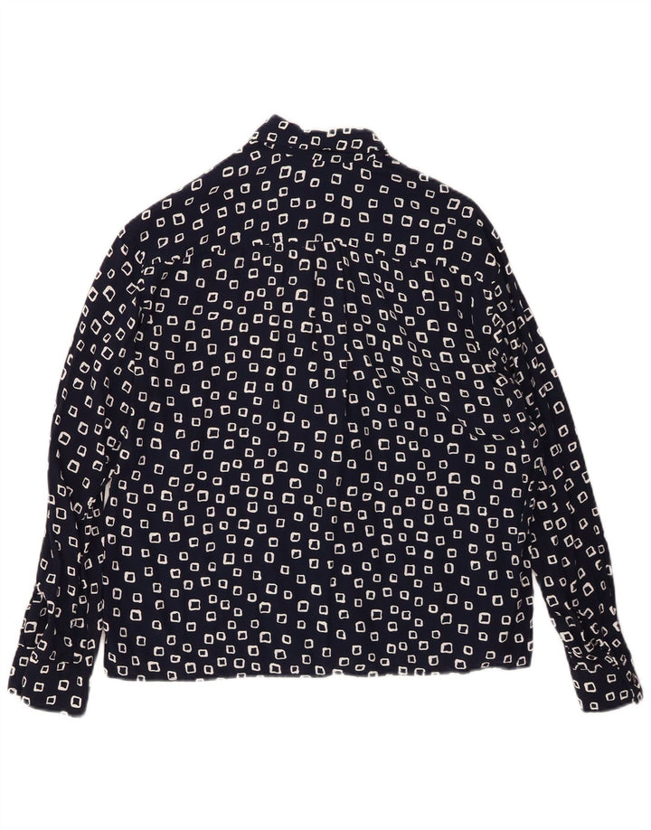 Cămașă pentru femei STEFANEL UK 16 mare bleumarin geometric
