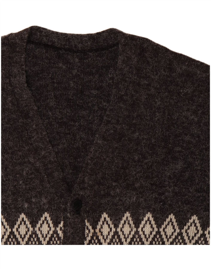 Pulover cardigan pentru bărbați VINTAGE XL Gri Argyle/Diamond