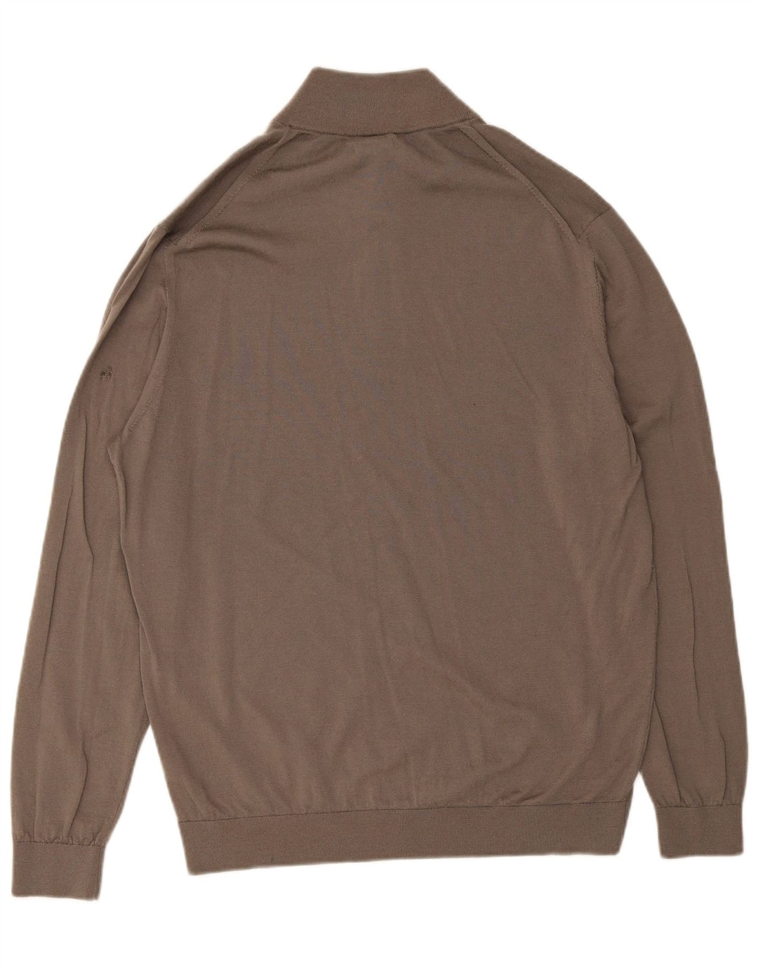 Pulover Massimo Dutti pentru bărbați, cu fermoar și gât, lână maro 2XL