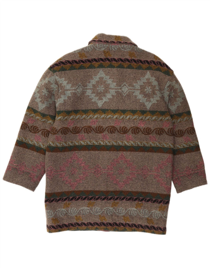 Pardesiu vintage pentru femei UK 14 mare, gri, geometric