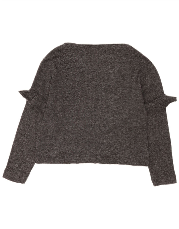 Top supradimensionat pentru femei Zara cu mânecă lungă UK 10, mic, gri, poliester