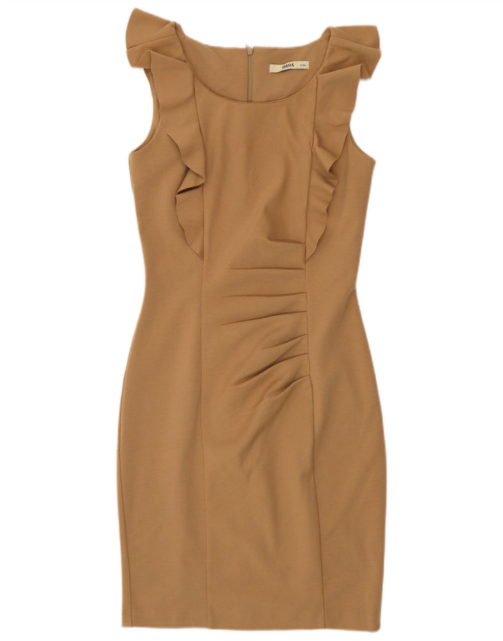 Rochie bodycon fără mâneci pentru femei Oasis UK 8 Poliester maro mic