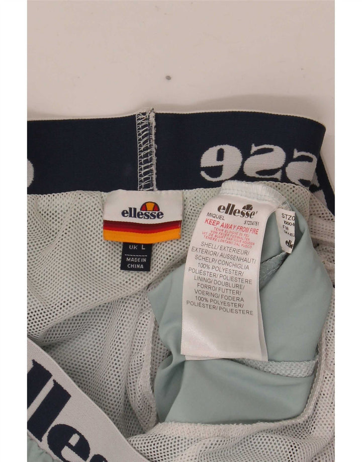 Pantaloni scurți sport grafic Ellesse pentru femei UK 14, mari, albastru, poliester color bloc