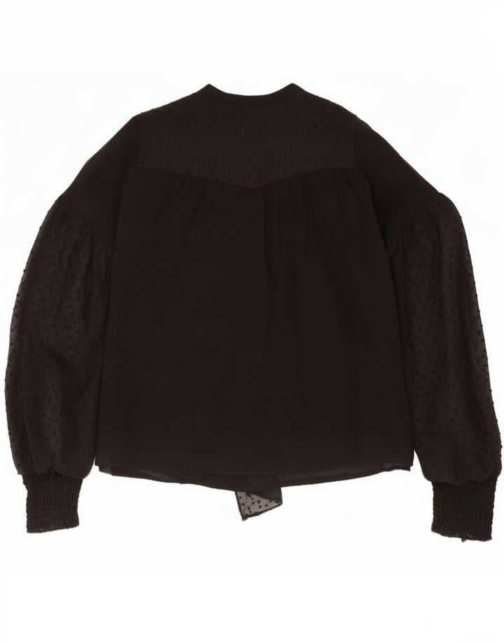Bluză cămașă supradimensionată pentru femei Zara UK 14 Medium Black Spotted
