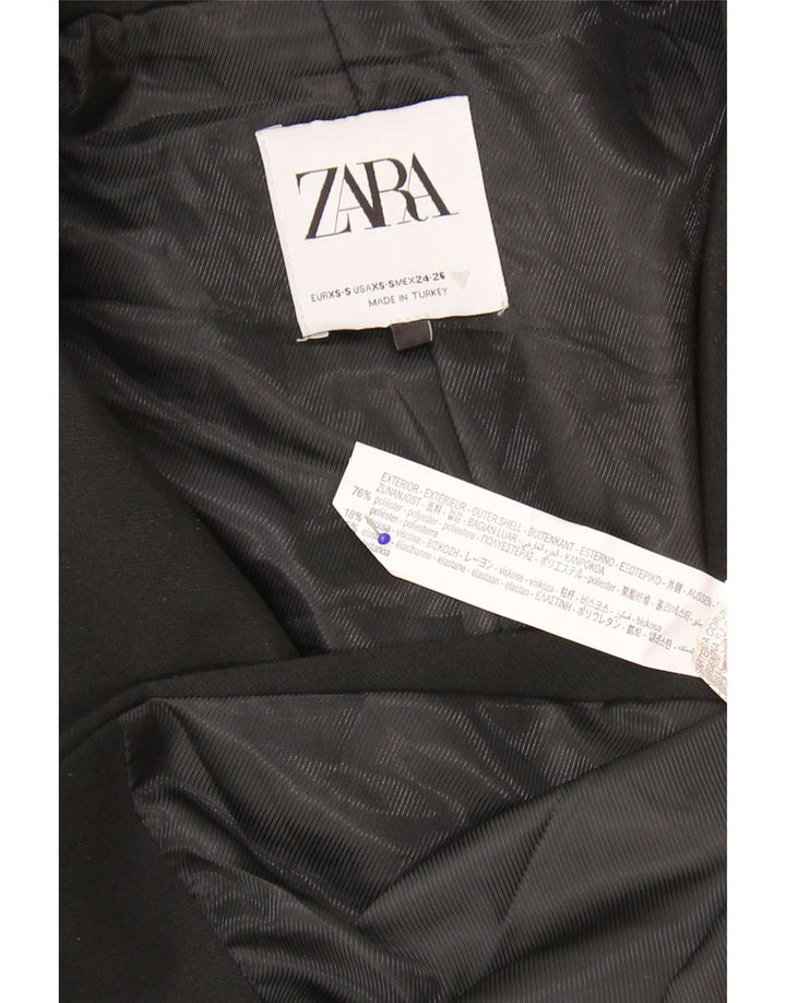 Blazer supradimensionat pentru femei Zara, cu 2 nasturi, UK 6 XS, poliester negru