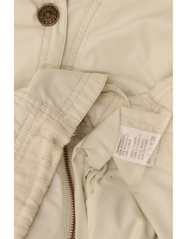 Jachetă cu glugă supradimensionată vintage pentru femei UK 20 2XL alb