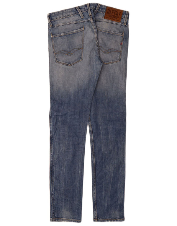 Replay Blugi Anbass Slim Distressed pentru bărbați W31 L34 Bumbac albastru