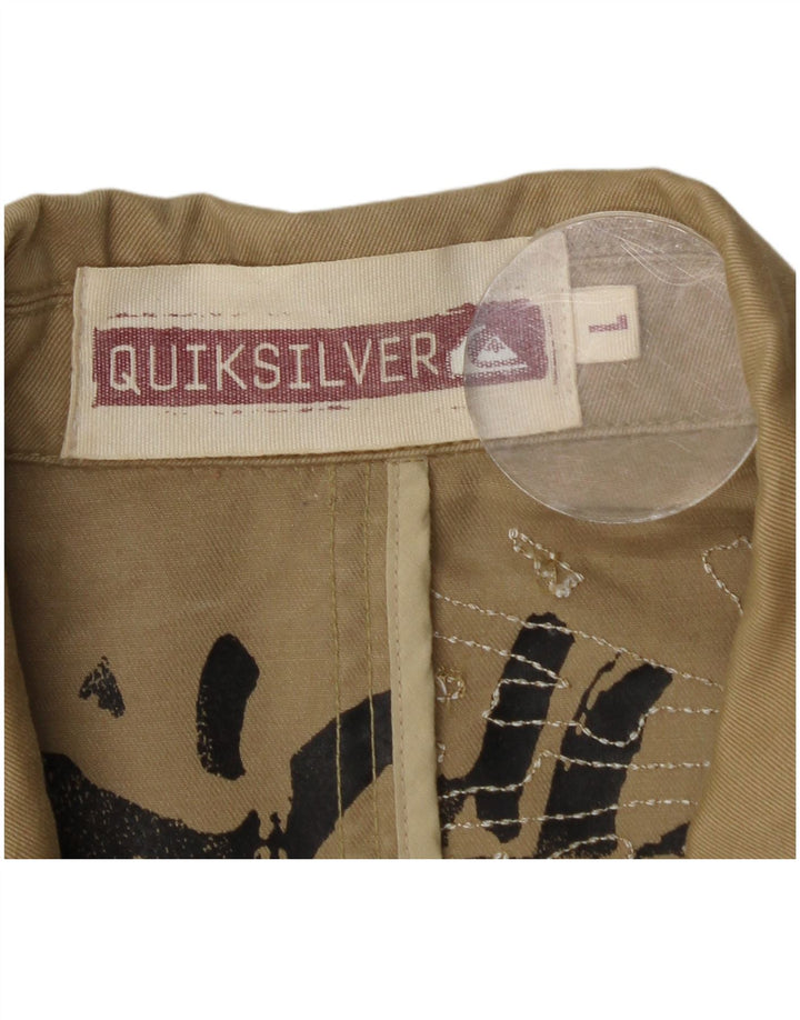 Jachetă grafică Quiksilver pentru bărbați UK 40, mare, bej, bumbac