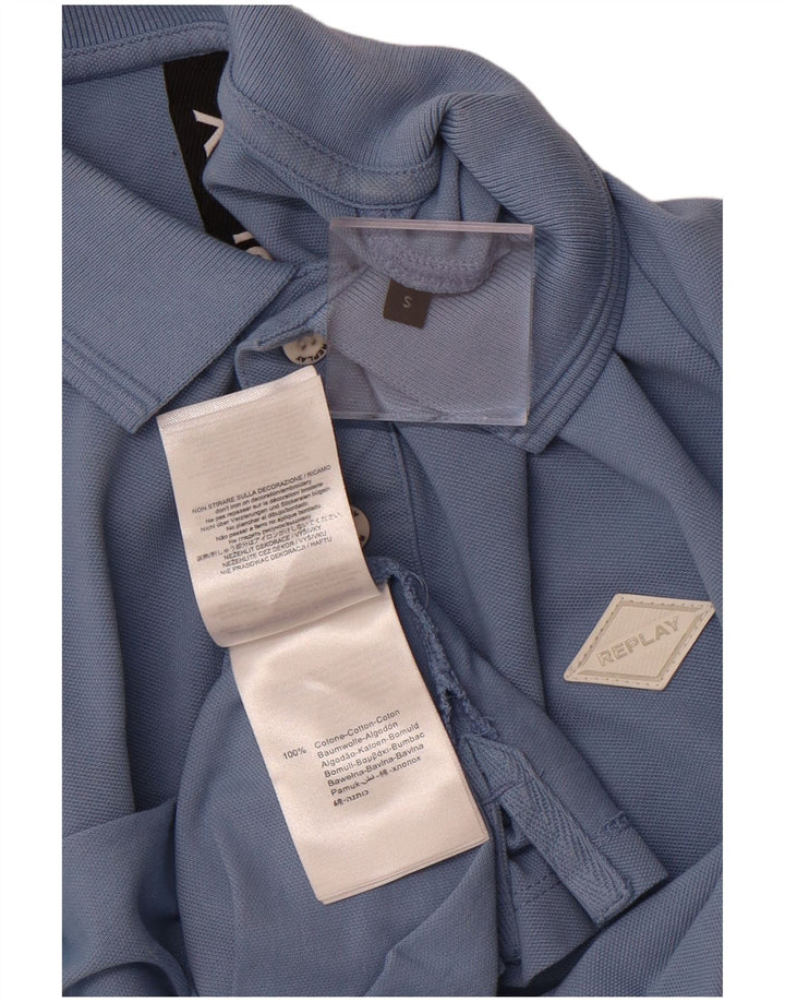 REPLAY Tricou Polo pentru bărbați Bumbac albastru mic