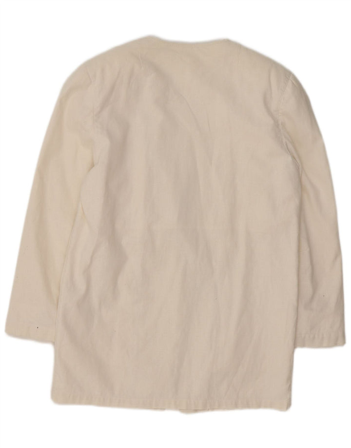 Jachetă pentru femei VINTAGE cu paragate UK 14 Medium White