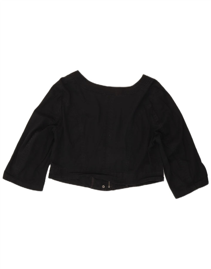 Jachetă Bomber cu mâneci 3/4 pentru femei Autograph UK 14, mare, negru, bumbac