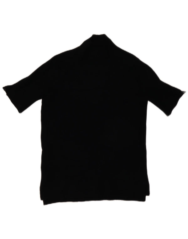 Top tricot cu mânecă scurtă pentru femei Zara UK 12 Medium Black Viscose
