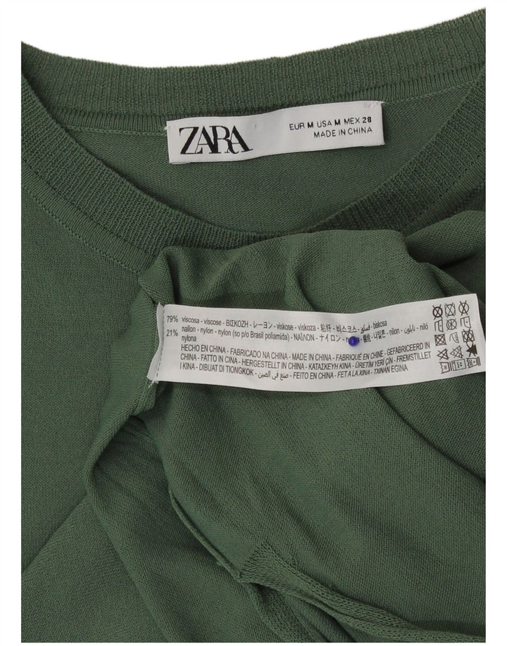 Rochie Maxi pentru Damă Zara UK 12 Medium Green Viscose