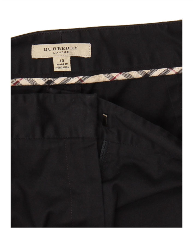 BURBERRY Womens Straight Casual Trousers UK 10 Small W30 L30 Black Cotton Vintage Burberry and Second-Hand Burberry from Messina Hembry 