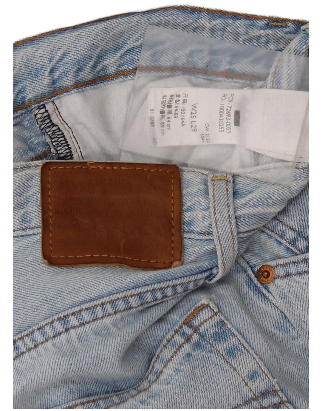 Blugi drepti pentru femei Levi's Ribcage W25 L29 Bumbac albastru