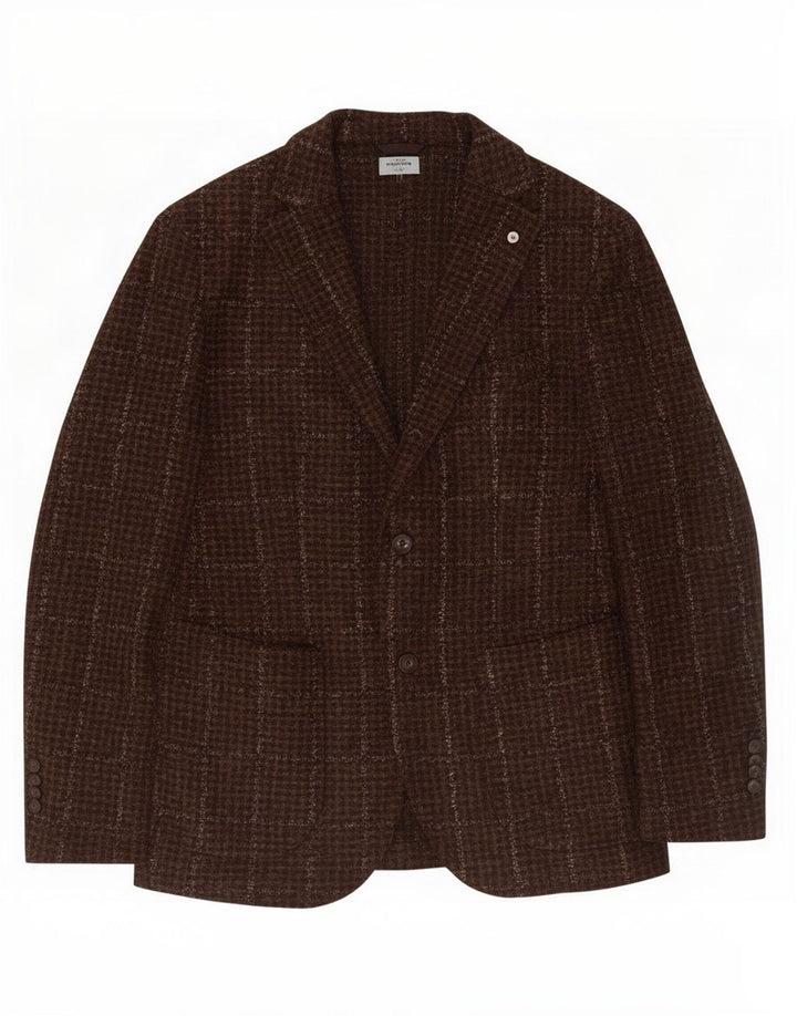 Jachetă Dandy pentru bărbați, ediție limitată, din tricot, IT 50, carouri mari, kaki