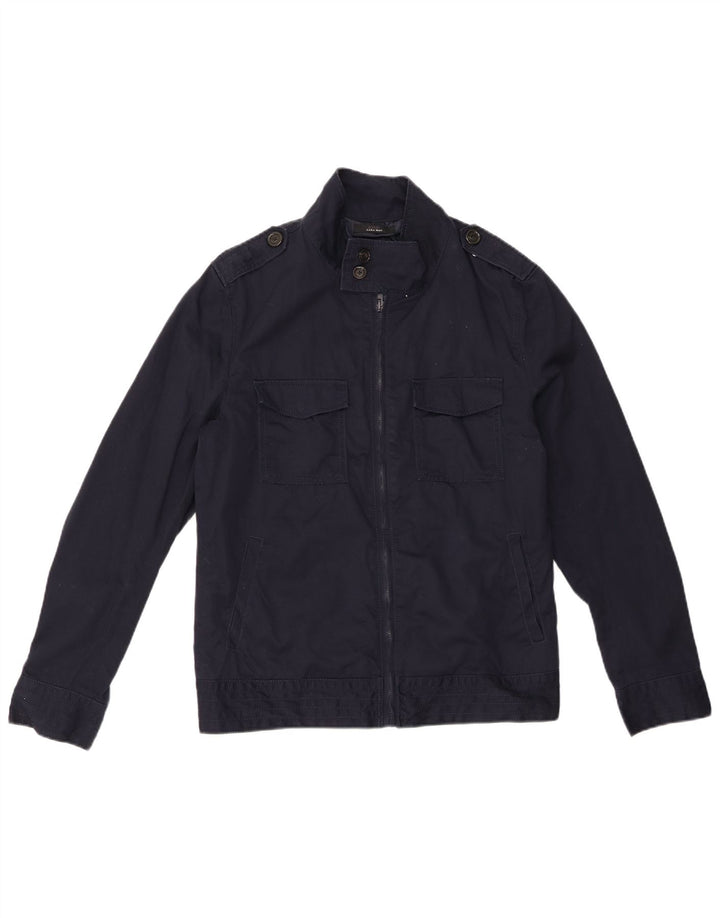 Jachetă militară pentru bărbați ZARA UK 40 mare, albastru, poliester