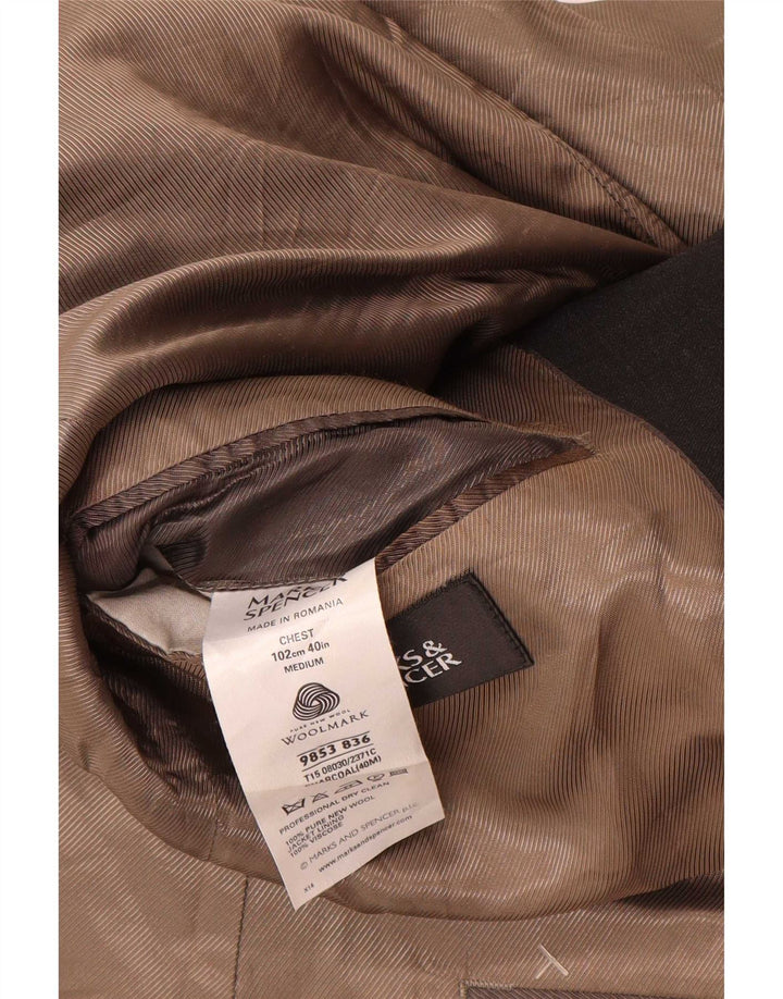 Sacou Marks & Spencer pentru bărbați cu 2 nasturi, UK 40, lână nouă, gri mediu