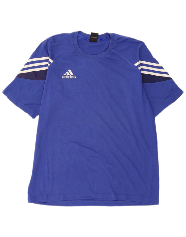 Tricou grafic Adidas pentru bărbați Top UK 40/42 Medium Blue Colorblock Bumbac