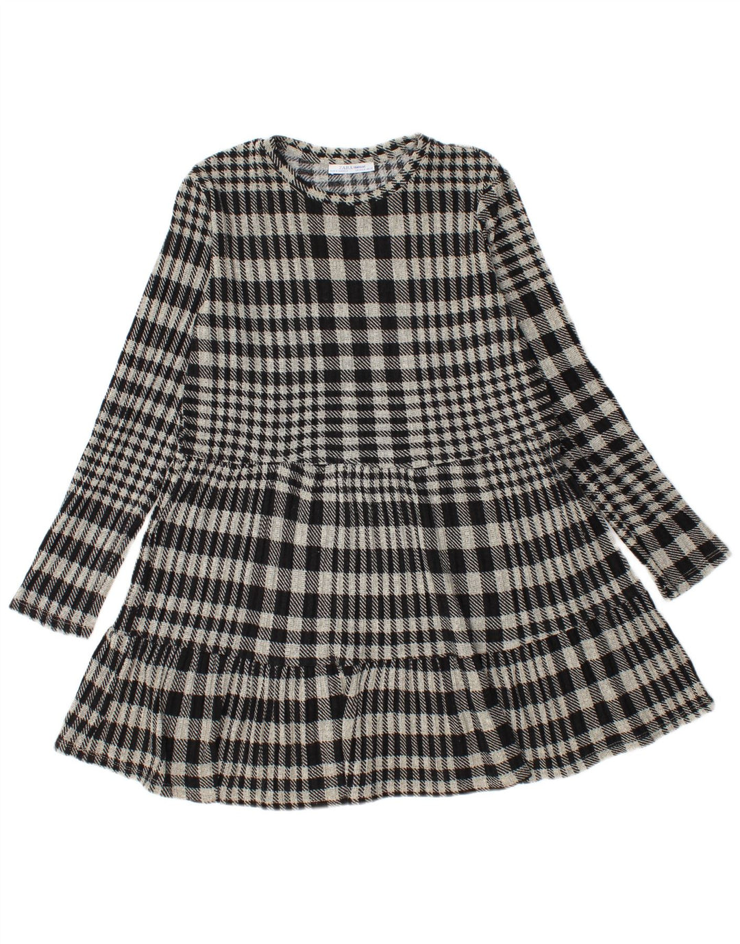 Rochie tricotată pentru femei Zara UK 12, gri mediu, carouri