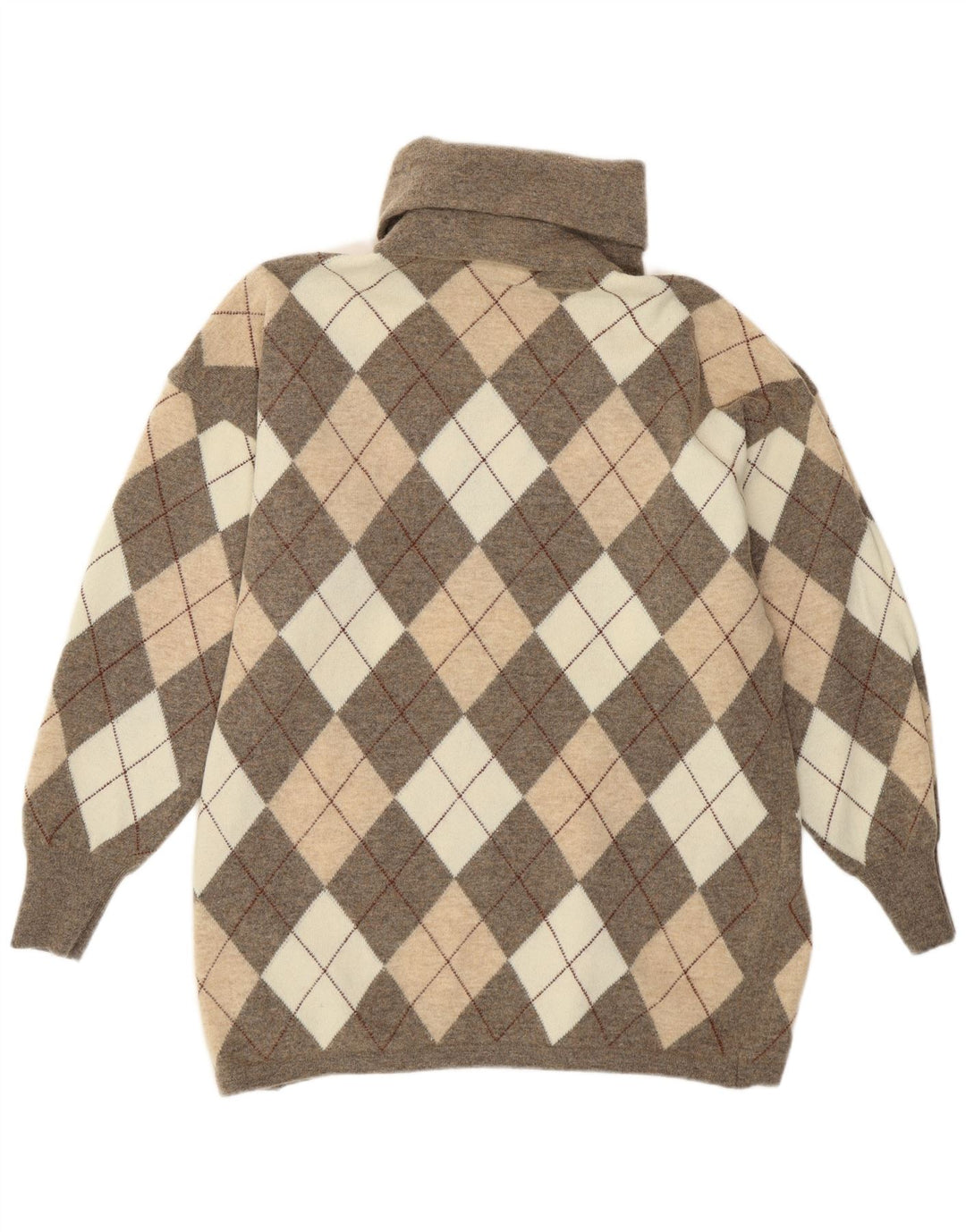 Pulover Gispa pentru femei cu gât rulat UK 18 XL Gri Argyle/Diamond