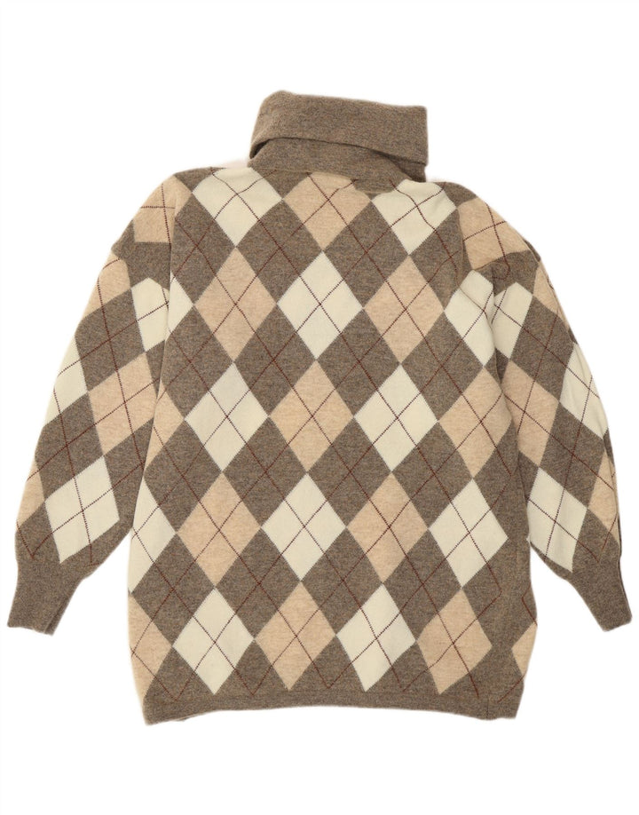 Pulover Gispa pentru femei cu gât rulat UK 18 XL Gri Argyle/Diamond