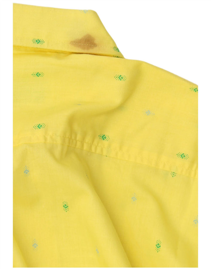 NORTONS Mens Shirt Small Yellow Spotted Cotton