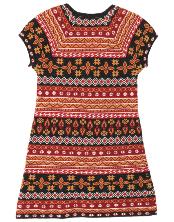 Rochie Pulover pentru Damă Zara UK 12 Mediu Lână Geometrică Multicoloră