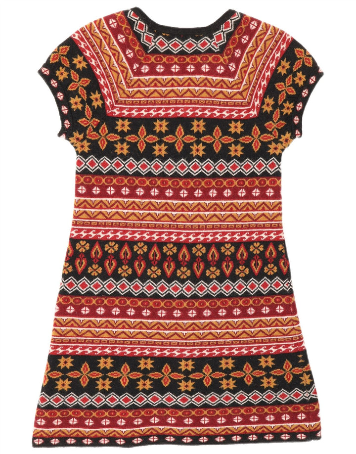 Rochie Pulover pentru Damă Zara UK 12 Mediu Lână Geometrică Multicoloră