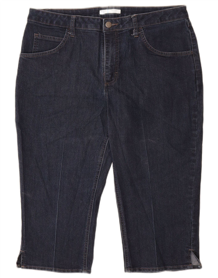 Blugi Capri Riders LEE pentru femei cu talie medie US 14 mare W34 L19 bleumarin