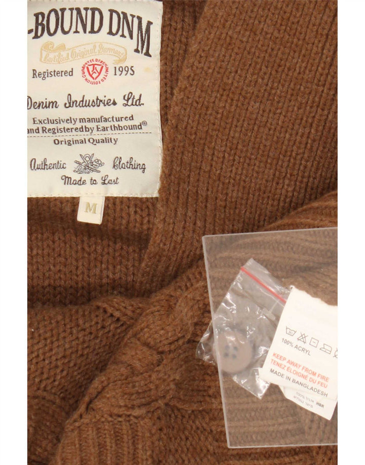 Cardigan vintage pentru bărbați, maro mediu, poliacrilic