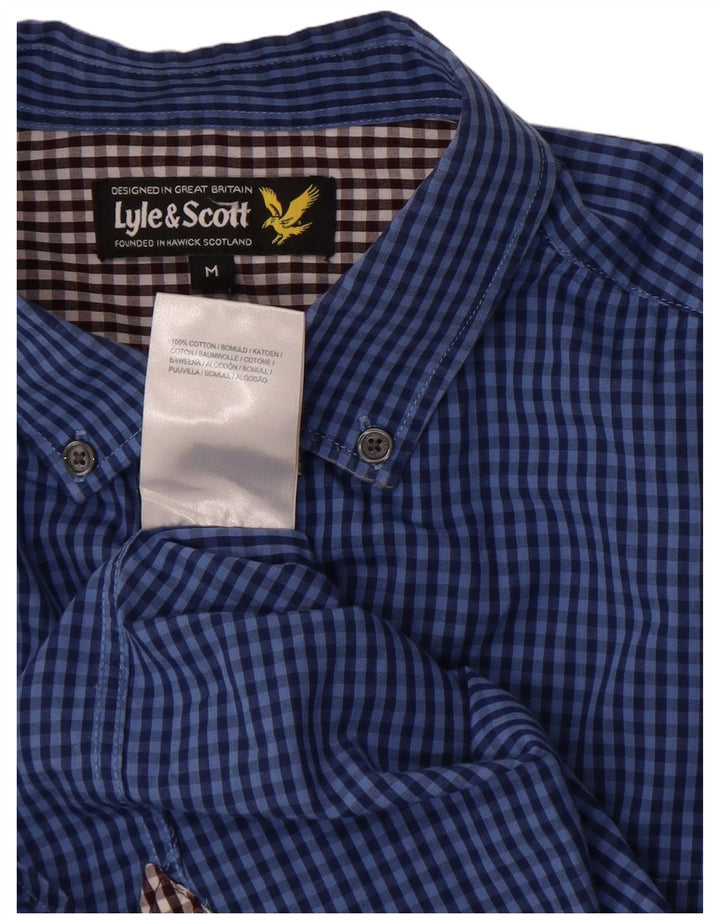 Cămașă pentru bărbați Lyle & Scott, din bumbac vichy albastru mediu