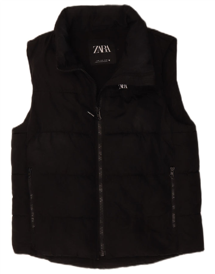 Gilet căptușit pentru femei Zara UK 14 Medium Black Poliester