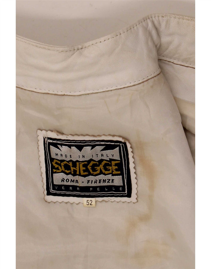 Geacă din piele pentru femei Schegge, IT 52 2XL, albă