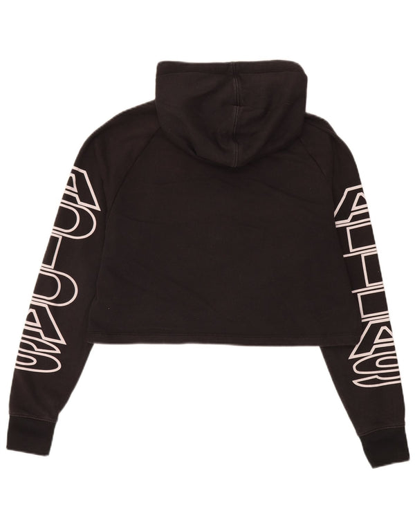 Jumper Adidas Crop Graphic Oversized Hoodie pentru femei UK 6 XS Bumbac negru