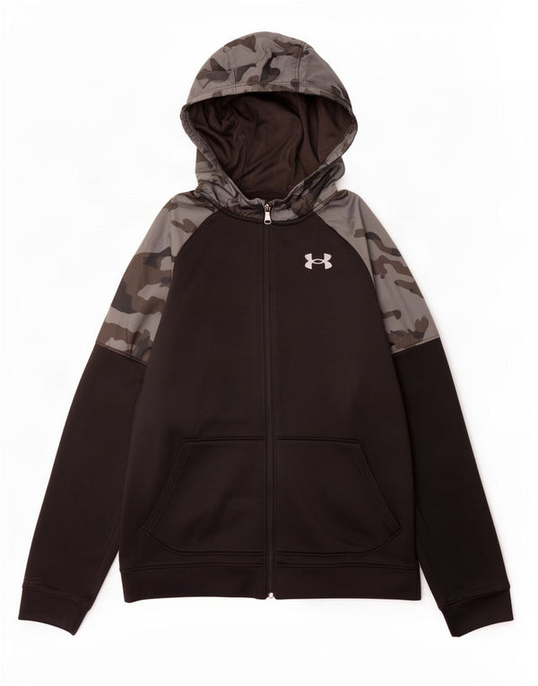 Pulover cu capota cu fermoar Under Armour pentru băieți 13-14 ani XL Camuflaj negru
