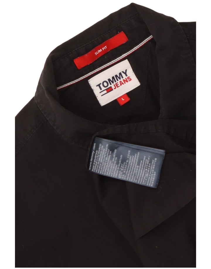 Cămașă pentru bărbați Tommy Hilfiger Slim Fit, mare, negru, bumbac