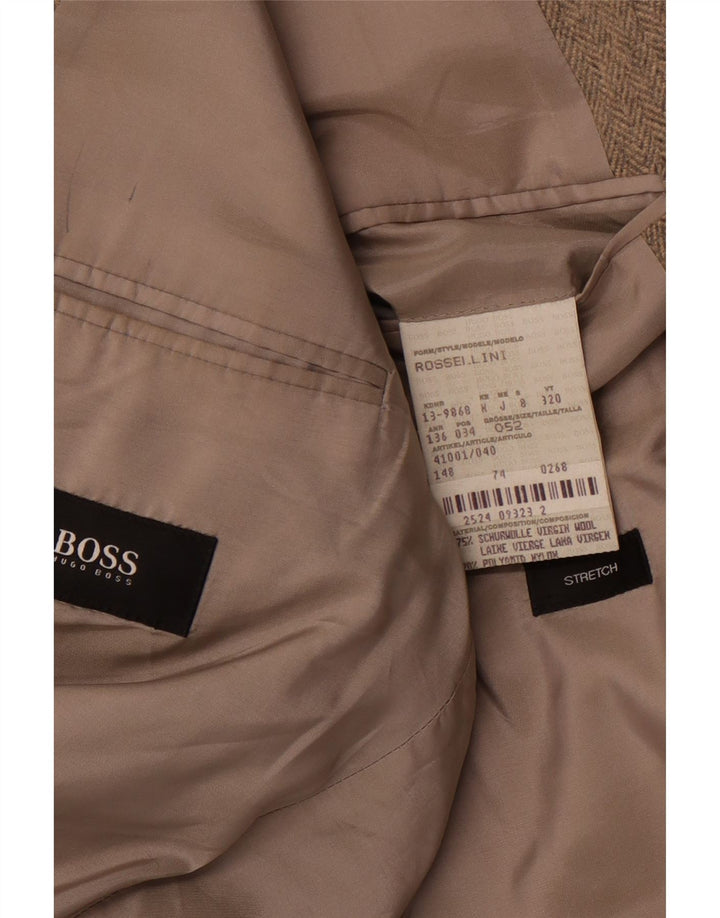 Jachetă Blazer Rossellini pentru bărbați HUGO BOSS IT 52 XL Brown Herringbone