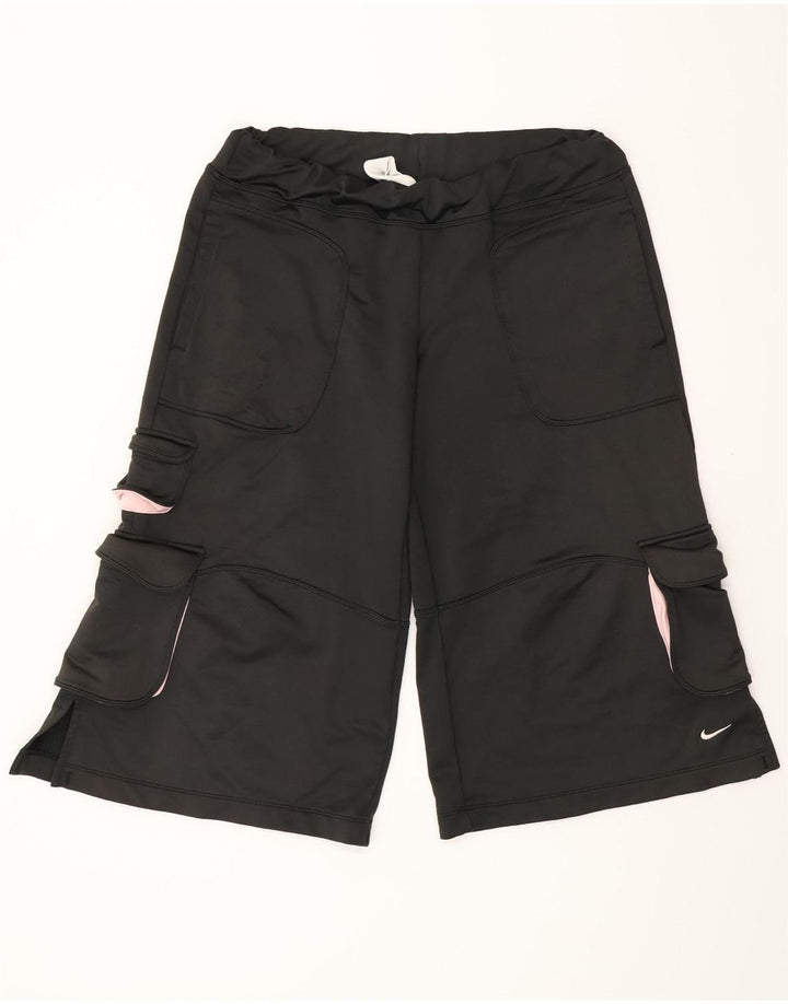 Pantaloni scurti sport Bermude NIKE pentru femei US 4/6 Poliester negru mic