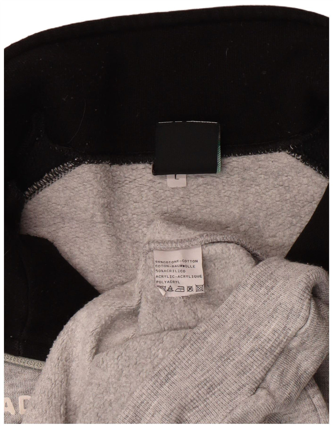 Pulover pentru bărbați Diadora, cu fermoar, cu gât, din bumbac color bloc mare, gri