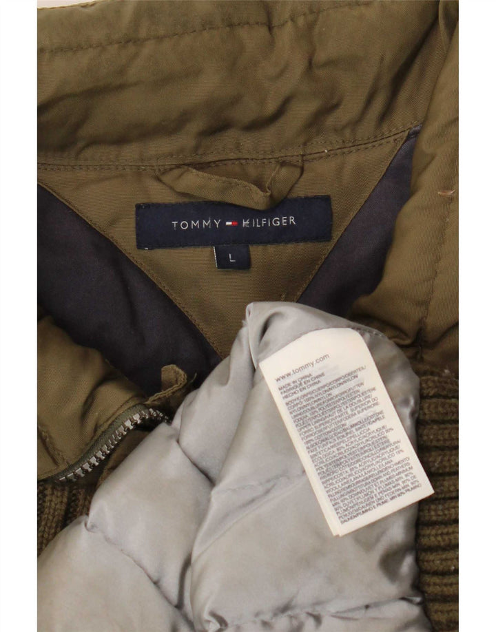 Jachetă căptușită pentru bărbați Tommy Hilfiger UK 40, nailon mare kaki