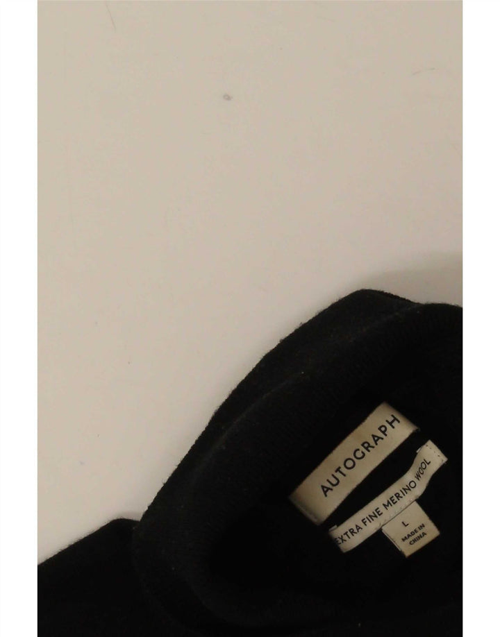 Pulover pentru bărbați Marks & Spencer cu autograf cu gât rulat, mare, negru