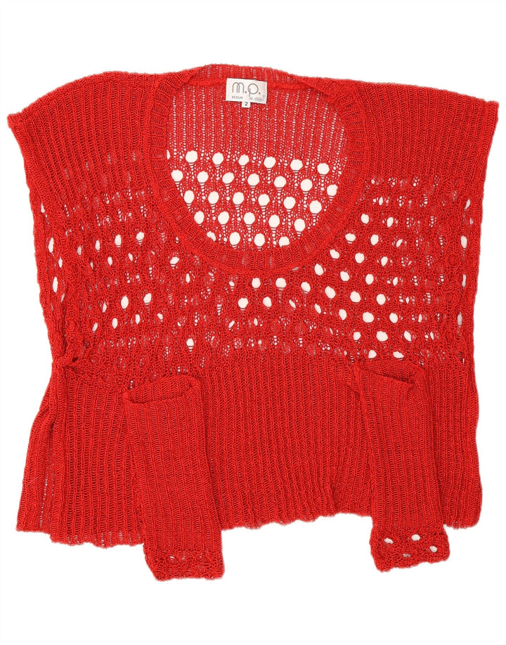 Crop top oversize vintage pentru femei UK 2 2XS Red