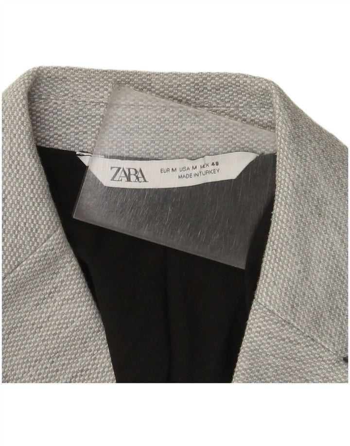 Blazer pentru bărbați Zara, cu 2 nasturi, UK 38, gri mediu