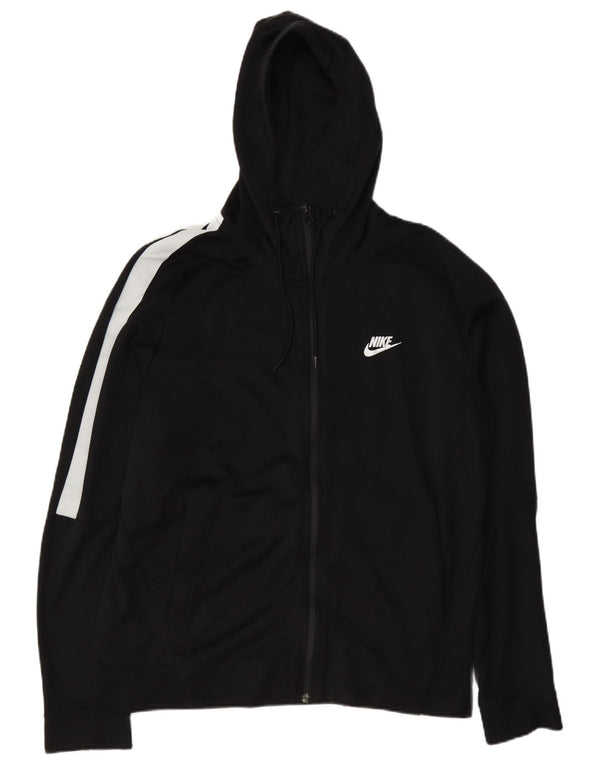 Pulover Nike pentru bărbați, cu fermoar, bumbac, mare, negru