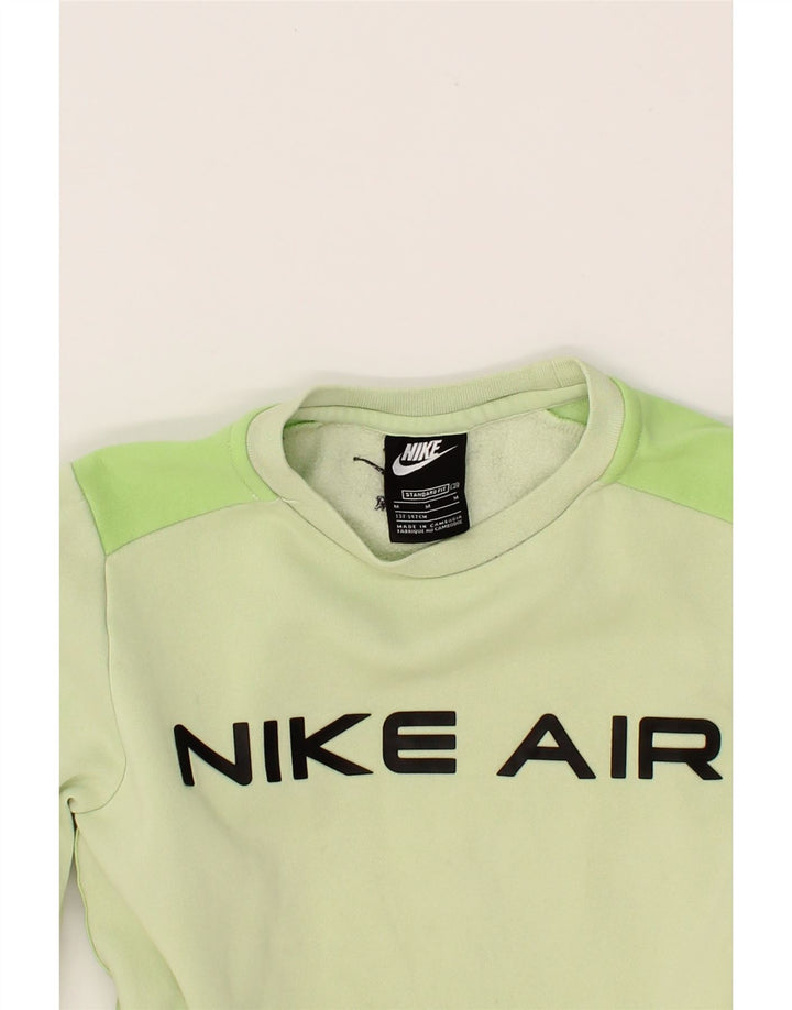 NIKE Boys Standard Fit Sweatshirt Jumper 10-11 Years Medium Green Cotton Vintage Nike and Second-Hand Nike from Messina Hembry 